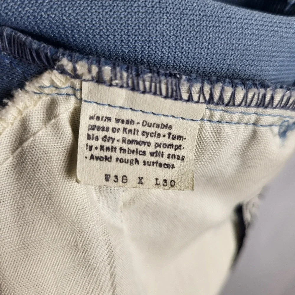 Vintage Levis Polyester Pants Mens 36x30 Blue 70s Western‎ Rockabilly Hippie
